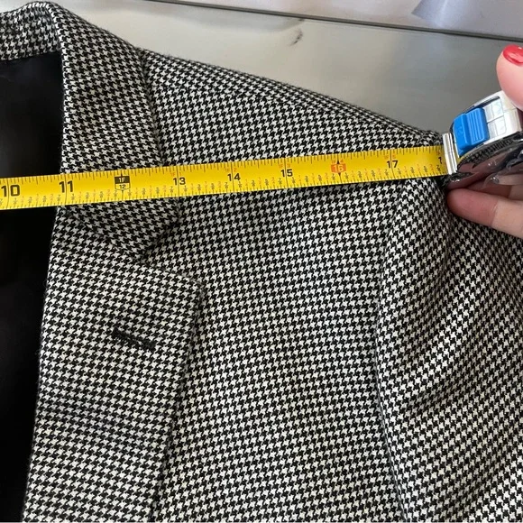 Loro Piana John W Nordstrom 100% Cashmere Sport Coat 46L Black White Houndstooth - Picture 4 of 11